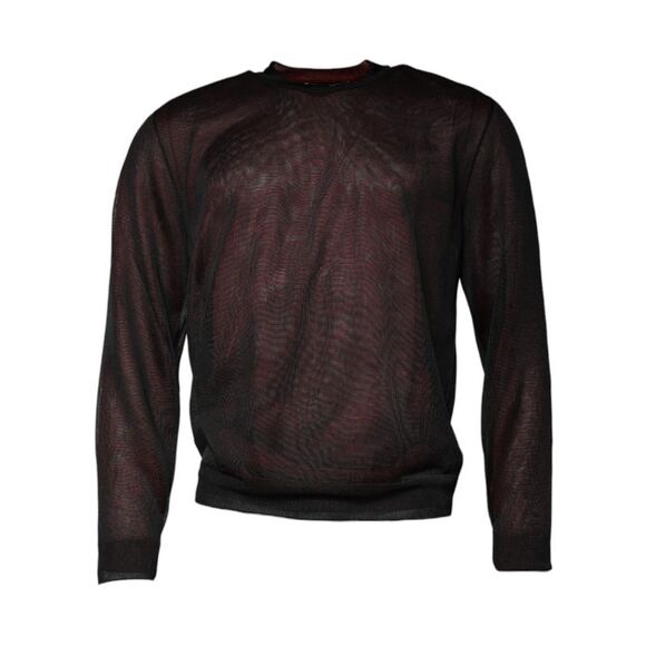 Dolce & Gabbana Maroon Polyester Crew Neck Pullover Men's Sweater (Pre-Owned)